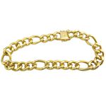 Pulseira Masculina Elo Fígaro em Ouro 18K 10mm