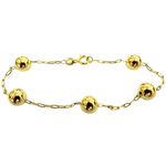 Pulseira Feminina com Bolinha de Ouro 18K 