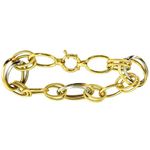 Pulseira Feminina de Ouro Branco e Amarelo 18K