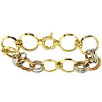 Pulseira Três Tons de Ouro 18K Feminina