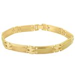 Pulseira Masculina de Ouro 18K Polida e Fosca