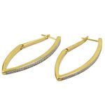 Brincos de Argola em Ouro 18k 750 Diamantados com 33x21mm