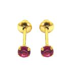 Brinco em Ouro de Zircônia Pequeno Infantil 2.5x2.5mm