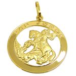 Pingente Medalha de São Jorge Ouro 18K 0,750 