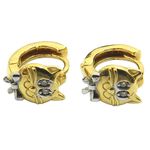 Argola de Gatinho em Ouro 18K com 4 Brilhantes