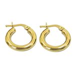 Argola Redonda em Ouro 18K fio roliço 2.0g 15mm