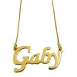 Gargantilha com Nome Manuscrito Gaby em Ouro 18K