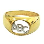 Anel ABC Infantil de Ouro 18K para Menino