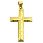 Pingente de Cruz sem Cristo em Ouro 18K Fosca e Diamantada