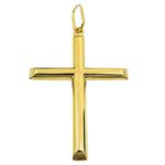 Crucifixo Liso de Ouro 18K Grande