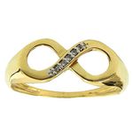 Anel Infinito Amor Eterno em Ouro 18K com Zircônias