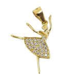 Pingente Bailarina em Ouro 18K com Zircônia