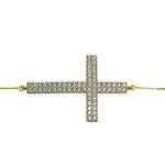 Pulseira de Cruz em Ouro 18k cravejada com Zircônias 