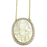 Gargantilha Nossa Senhora de Fátima em Ouro 18k e Zircônias