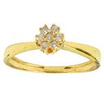 Anel Chuveirinho de Flor em Ouro 18K com Diamantes