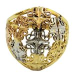 Anel Boleado 3 Tons de Ouro 18K 0,750