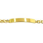 Pulseira Italiana Ouro 18K com placa modelo Unissex