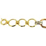 Pulseira Três Tons de Ouro 18K Feminina