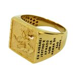 Anel em Ouro 18k São Jorge com Oração 22.0x17.0mm