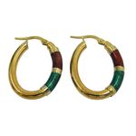 Argolas Africana de Ouro com Esmalte Italiana