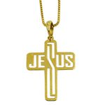 Crucifixo de Ouro 18k Vazado Jesus