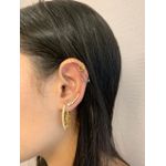 Brinco em Ouro 18k Ear Cuff com Zircônias Brancas