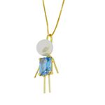 Pingente em Ouro 18K Menino com Pérola 1.0g 24mm