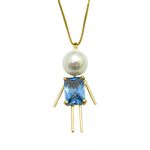 Pingente em Ouro 18K Menino com Pérola 1.0g 24mm