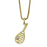 Pingente em Ouro 18K Raquete de Tênis 1.0g 23.0mm 