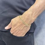 Pulseira de Ouro 18K Grumet Duplo com 7.2g 6.5mm