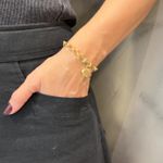 Pulseira em Ouro 18k Coração e Zircônias 11.0g 19.0cm