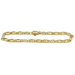 Pulseira em Ouro 18k Feminina Brilhantes 10.5g 3.5mm