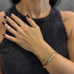Pulseira em Ouro 18k Feminina Brilhantes 10.5g 3.5mm