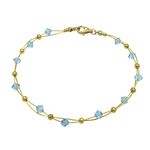 Pulseira em Ouro 18k Feminina Topázios 3,5g 4.0mm