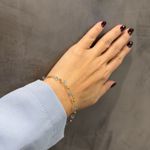 Pulseira em Ouro 18k Feminina Topázios 3,5g 4.0mm