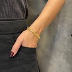 Pulseira em Ouro 18k Filigrana Elo Oval Torcido 12.2g