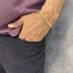 Pulseira em Ouro 18K Grumet Elo Duplo 11.2g 7.5mm