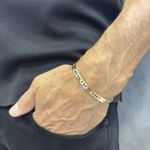 Pulseira em Ouro Branco e Amarelo Maciço 15.6g 6.0mm