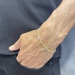 Pulseira em Ouro Branco e Amarelo 18k 3.6g 3.4mm