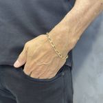 Pulseira Masculina de Ouro 18K Fígaro com 5.7g 6.0mm