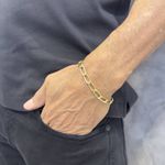 Pulseira Masculina Elo Fígaro em Ouro 18k 8.4g e 7.5mm