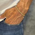 Pulseira de Ouro 18K Masculina Elo Grumet 4.8g 4.5mm