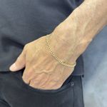 Pulseira de Ouro 18k Masculina Elo Grumet 3.2g 3.4mm