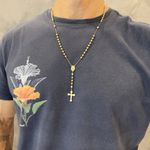 Terço de ouro 18K 60cm com bolas 4.0 e 5.0mm 