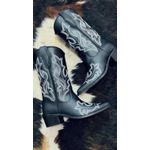 Bota Texana Savanah Black - bico fino - couro legítimo