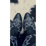 Bota Texana Savanah Black - bico fino - couro legítimo