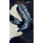 Bota Texana Savanah Black - bico fino - couro legítimo