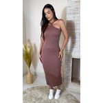 Vestido canelado Louise - Chocolate 