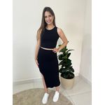Conjunto Canelado Beatriz - Preto