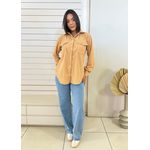 Camisa Veludo Cotele Ingrid - Creme